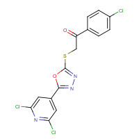 680218-00-2 1-(4-chlorophenyl)-2-[[5-(2,6-dichloropyridin-4-yl)-1,3,4-oxadiazol-2-yl]sulfanyl]ethanone chemical structure