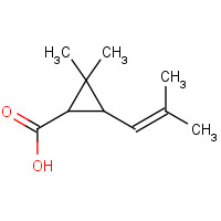 10453-89-1 2,2-dimethyl-3-(2-methylprop-1-enyl)cyclopropane-1-carboxylic acid chemical structure