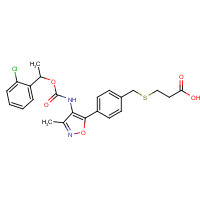 355025-24-0 3-[[4-[4-[1-(2-chlorophenyl)ethoxycarbonylamino]-3-methyl-1,2-oxazol-5-yl]phenyl]methylsulfanyl]propanoic acid chemical structure