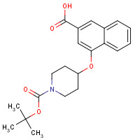 1443209-29-7 4-[1-[(2-methylpropan-2-yl)oxycarbonyl]piperidin-4-yl]oxynaphthalene-2-carboxylic acid chemical structure