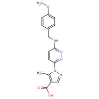 1404530-70-6 1-[6-[(4-methoxyphenyl)methylamino]pyridazin-3-yl]-5-methylpyrazole-4-carboxylic acid chemical structure