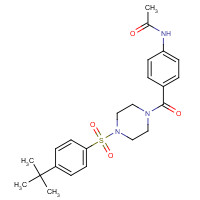 951250-31-0 N-[4-[4-(4-tert-butylphenyl)sulfonylpiperazine-1-carbonyl]phenyl]acetamide chemical structure