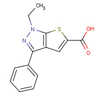 924645-44-3 1-ethyl-3-phenylthieno[2,3-c]pyrazole-5-carboxylic acid chemical structure