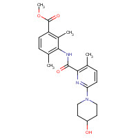 1529761-14-5 methyl 3-[[6-(4-hydroxypiperidin-1-yl)-3-methylpyridine-2-carbonyl]amino]-2,4-dimethylbenzoate chemical structure