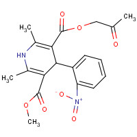 86780-90-7 3-O-methyl 5-O-(2-oxopropyl) 2,6-dimethyl-4-(2-nitrophenyl)-1,4-dihydropyridine-3,5-dicarboxylate chemical structure