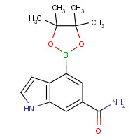 955978-86-6 4-(4,4,5,5-tetramethyl-1,3,2-dioxaborolan-2-yl)-1H-indole-6-carboxamide chemical structure