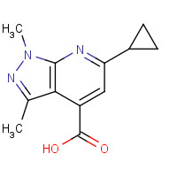886503-63-5 6-cyclopropyl-1,3-dimethylpyrazolo[3,4-b]pyridine-4-carboxylic acid chemical structure