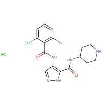 902135-91-5 4-[(2,6-dichlorobenzoyl)amino]-N-piperidin-4-yl-1H-pyrazole-5-carboxamide;hydrochloride chemical structure