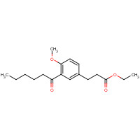 723760-78-9 ethyl 3-(3-hexanoyl-4-methoxyphenyl)propanoate chemical structure