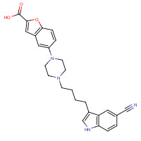 163521-19-5 5-[4-[4-(5-cyano-1H-indol-3-yl)butyl]piperazin-1-yl]-1-benzofuran-2-carboxylic acid chemical structure