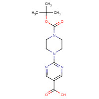 253315-11-6 2-[4-[(2-methylpropan-2-yl)oxycarbonyl]piperazin-1-yl]pyrimidine-5-carboxylic acid chemical structure