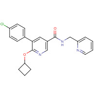 1364676-84-5 5-(4-chlorophenyl)-6-cyclobutyloxy-N-(pyridin-2-ylmethyl)pyridine-3-carboxamide chemical structure