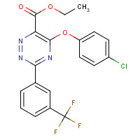 338957-79-2 ethyl 5-(4-chlorophenoxy)-3-[3-(trifluoromethyl)phenyl]-1,2,4-triazine-6-carboxylate chemical structure