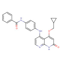 1203510-28-4 N-[4-[[5-(cyclopropylmethoxy)-7-oxo-8H-1,8-naphthyridin-4-yl]amino]phenyl]benzamide chemical structure