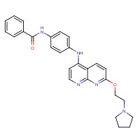 1203509-99-2 N-[4-[[7-(2-pyrrolidin-1-ylethoxy)-1,8-naphthyridin-4-yl]amino]phenyl]benzamide chemical structure