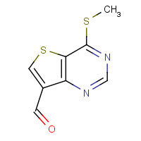1318132-95-4 4-methylsulfanylthieno[3,2-d]pyrimidine-7-carbaldehyde chemical structure