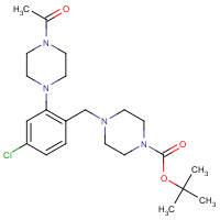 1460032-39-6 tert-butyl 4-[[2-(4-acetylpiperazin-1-yl)-4-chlorophenyl]methyl]piperazine-1-carboxylate chemical structure