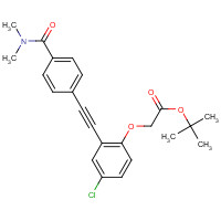 1240288-26-9 tert-butyl 2-[4-chloro-2-[2-[4-(dimethylcarbamoyl)phenyl]ethynyl]phenoxy]acetate chemical structure