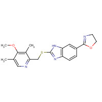 116091-77-1 2-[2-[(4-methoxy-3,5-dimethylpyridin-2-yl)methylsulfanyl]-3H-benzimidazol-5-yl]-4,5-dihydro-1,3-oxazole chemical structure