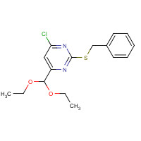 525559-14-2 2-benzylsulfanyl-4-chloro-6-(diethoxymethyl)pyrimidine chemical structure