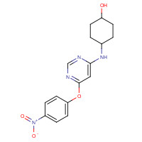 853298-74-5 4-[[6-(4-nitrophenoxy)pyrimidin-4-yl]amino]cyclohexan-1-ol chemical structure