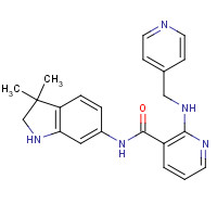 453562-69-1 N-(3,3-dimethyl-1,2-dihydroindol-6-yl)-2-(pyridin-4-ylmethylamino)pyridine-3-carboxamide chemical structure
