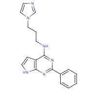 541503-87-1 N-(3-imidazol-1-ylpropyl)-2-phenyl-7H-pyrrolo[2,3-d]pyrimidin-4-amine chemical structure
