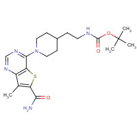 1431412-43-9 tert-butyl N-[2-[1-(6-carbamoyl-7-methylthieno[3,2-d]pyrimidin-4-yl)piperidin-4-yl]ethyl]carbamate chemical structure