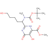 724446-00-8 methyl 5-hydroxy-2-[5-hydroxy-1-[methyl-[(2-methylpropan-2-yl)oxycarbonyl]amino]pentyl]-4-oxo-1H-pyrimidine-6-carboxylate chemical structure