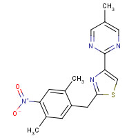 1421922-78-2 2-[(2,5-dimethyl-4-nitrophenyl)methyl]-4-(5-methylpyrimidin-2-yl)-1,3-thiazole chemical structure