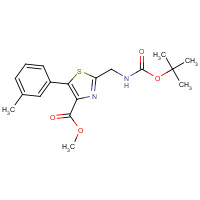 1223644-09-4 methyl 5-(3-methylphenyl)-2-[[(2-methylpropan-2-yl)oxycarbonylamino]methyl]-1,3-thiazole-4-carboxylate chemical structure