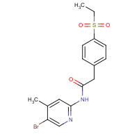 1426804-83-2 N-(5-bromo-4-methylpyridin-2-yl)-2-(4-ethylsulfonylphenyl)acetamide chemical structure