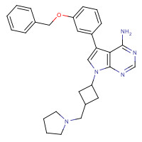 475489-15-7 5-(3-phenylmethoxyphenyl)-7-[3-(pyrrolidin-1-ylmethyl)cyclobutyl]pyrrolo[2,3-d]pyrimidin-4-amine chemical structure