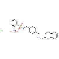 486453-65-0 2-nitro-N-[[4-[(1,2,3,4-tetrahydronaphthalen-2-ylmethylamino)methyl]cyclohexyl]methyl]benzenesulfonamide;hydrochloride chemical structure