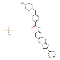 1048007-93-7 methanesulfonic acid;4-[(4-methylpiperazin-1-yl)methyl]-N-[4-methyl-3-[(4-pyridin-3-yl-1,3-thiazol-2-yl)amino]phenyl]benzamide chemical structure