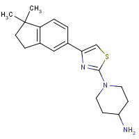 1314085-43-2 1-[4-(1,1-dimethyl-2,3-dihydroinden-5-yl)-1,3-thiazol-2-yl]piperidin-4-amine chemical structure