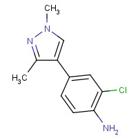 1400287-26-4 2-chloro-4-(1,3-dimethylpyrazol-4-yl)aniline chemical structure