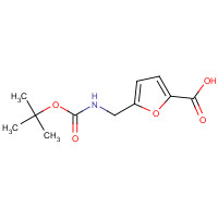 160938-85-2 5-[[(2-methylpropan-2-yl)oxycarbonylamino]methyl]furan-2-carboxylic acid chemical structure