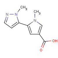 1044852-25-6 1-methyl-5-(2-methylpyrazol-3-yl)pyrrole-3-carboxylic acid chemical structure