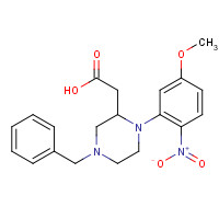 1252646-15-3 2-[4-benzyl-1-(5-methoxy-2-nitrophenyl)piperazin-2-yl]acetic acid chemical structure