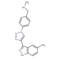 1383702-23-5 N-methyl-1-[4-[4-(5-methyl-1H-indazol-3-yl)triazol-1-yl]phenyl]methanamine chemical structure