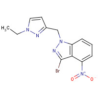 1313410-15-9 3-bromo-1-[(1-ethylpyrazol-3-yl)methyl]-4-nitroindazole chemical structure