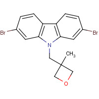 1616114-29-4 2,7-dibromo-9-[(3-methyloxetan-3-yl)methyl]carbazole chemical structure