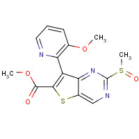 1462950-44-2 methyl 7-(3-methoxypyridin-2-yl)-2-methylsulfinylthieno[3,2-d]pyrimidine-6-carboxylate chemical structure
