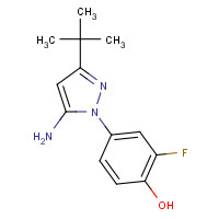 1344738-08-4 4-(5-amino-3-tert-butylpyrazol-1-yl)-2-fluorophenol chemical structure
