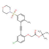 1240287-57-3 tert-butyl 2-[4-chloro-2-[2-(2-methyl-5-morpholin-4-ylsulfonylphenyl)ethynyl]phenoxy]acetate chemical structure