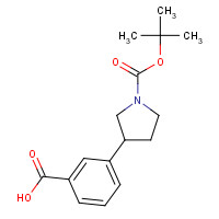 889953-23-5 3-[1-[(2-methylpropan-2-yl)oxycarbonyl]pyrrolidin-3-yl]benzoic acid chemical structure