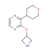 1350608-35-3 2-(azetidin-3-yloxy)-3-(oxan-4-yl)pyrazine chemical structure