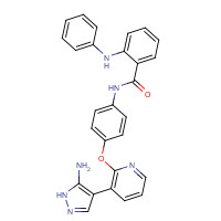 1025751-71-6 N-[4-[3-(5-amino-1H-pyrazol-4-yl)pyridin-2-yl]oxyphenyl]-2-anilinobenzamide chemical structure