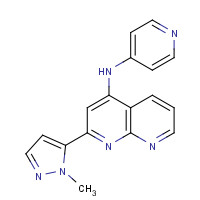 1330531-70-8 2-(2-methylpyrazol-3-yl)-N-pyridin-4-yl-1,8-naphthyridin-4-amine chemical structure